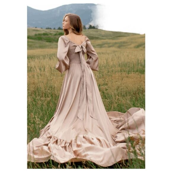 Joyfolie Lorna Impact Dress Wedding Dress Maxi Dress Stone Textured Shine M - Picture 5 of 10